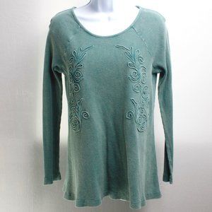 Soft Surroundings Long Sleeve Shirt Thermal Waffle Knit Size XS